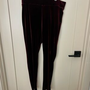 LOFT Burgundy Velvet Pants